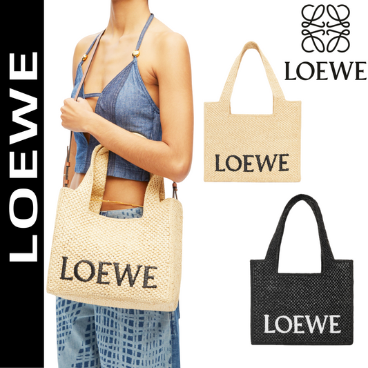 【ロエベ】大人気★春と夏定番人気 ラフィア フォント トート
