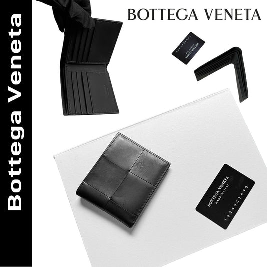 【ボッテガヴェネタ】人気★カセット 二つ折り財布 黒