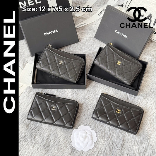 【シャネル】ミニマルな美しさ★ コイン&カードケース ブラック AP3179