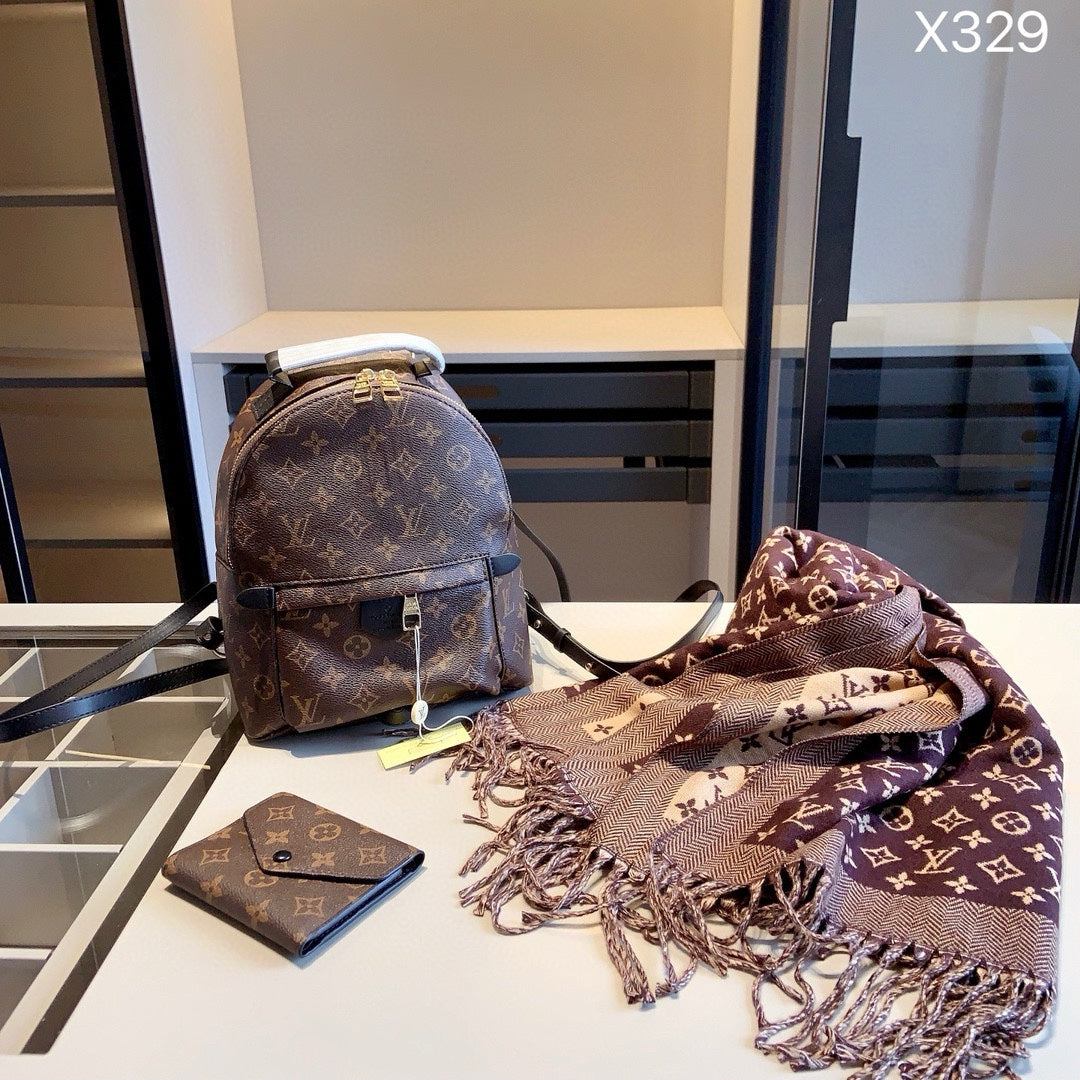 【ルイ・ヴィトン】☆モノグラムセット|最新3点セットラムズウールスカーフと