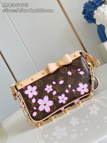 【ルイヴィトン】村上隆コラボ◆キュートな桜 ショルダーバッグM13666